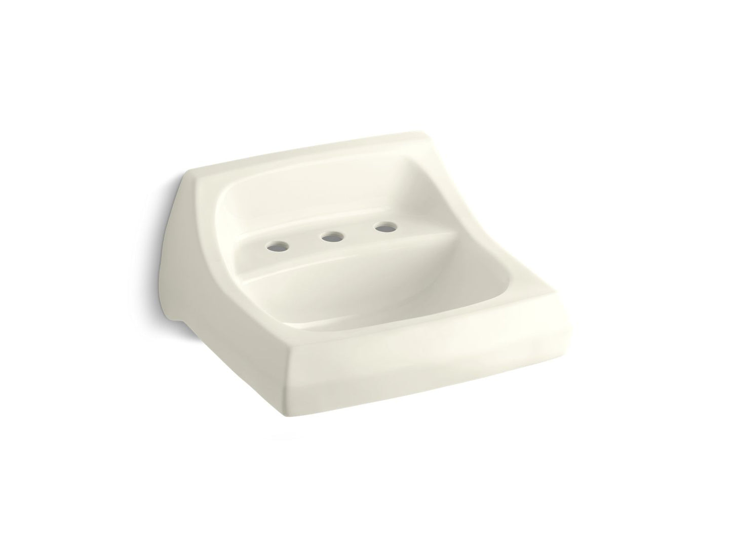 KOHLER K-2006 Kingston 21-1/4" x 18-1/8" wall-mount/concealed arm carrier bathroom sink with widespread faucet holes