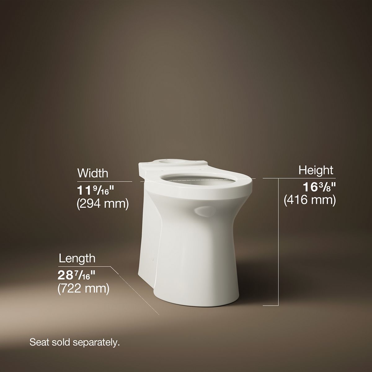 KOHLER K-20148 Betello Elongated toilet bowl with skirted trapway