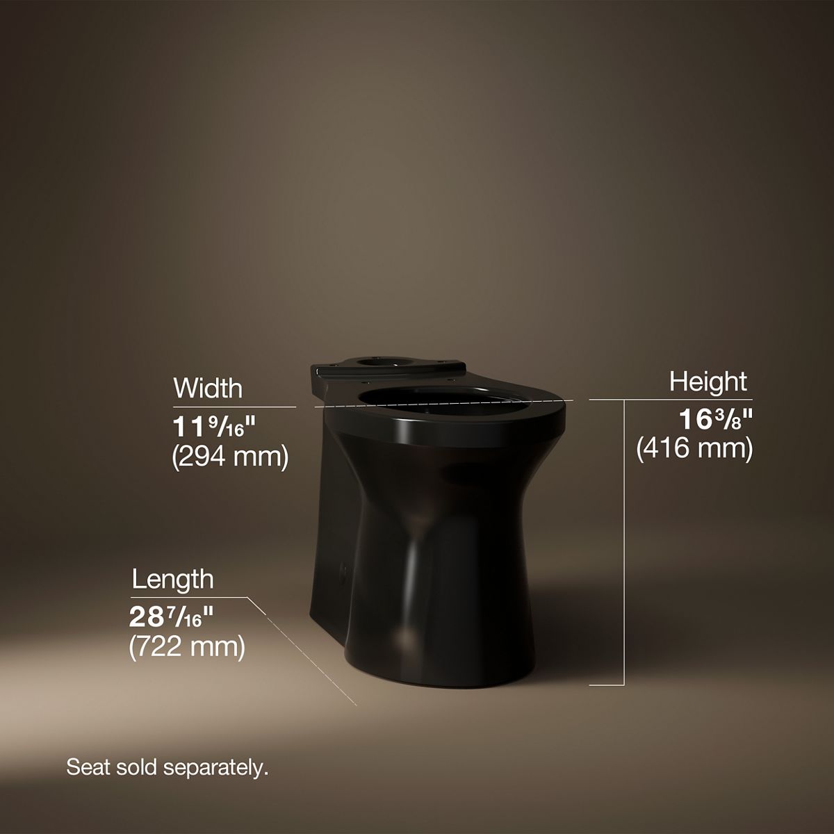 KOHLER K-20148 Betello Elongated toilet bowl with skirted trapway