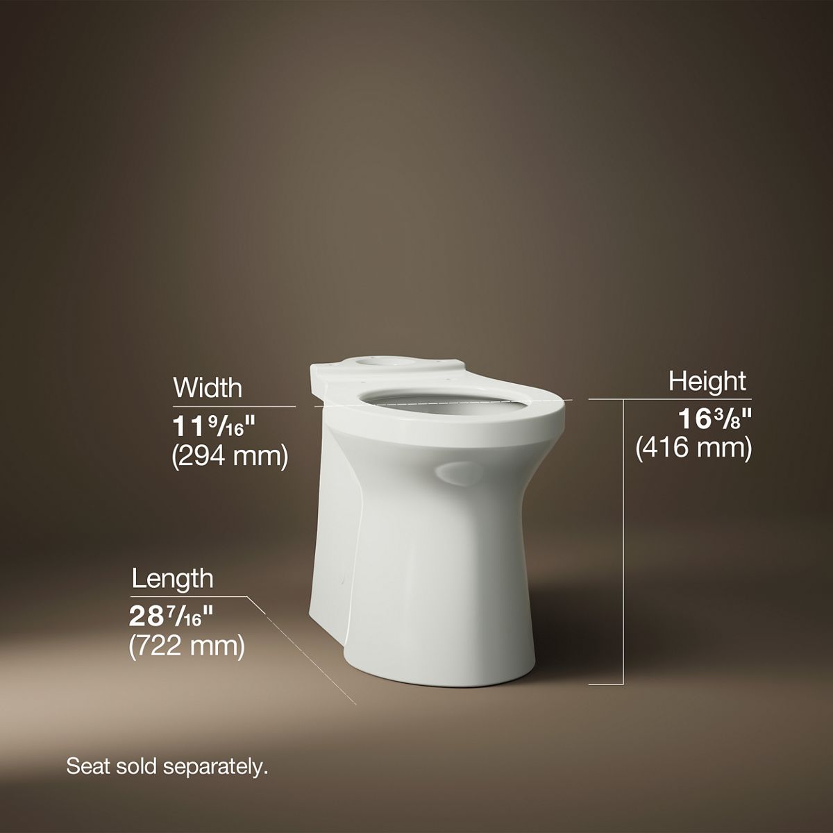KOHLER K-20148 Betello Elongated toilet bowl with skirted trapway