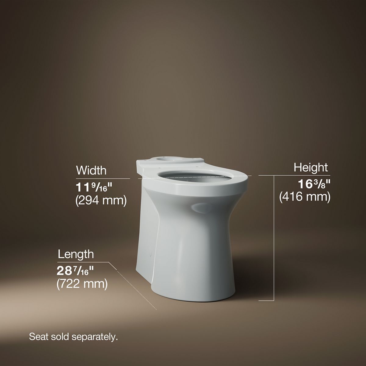KOHLER K-20148 Betello Elongated toilet bowl with skirted trapway