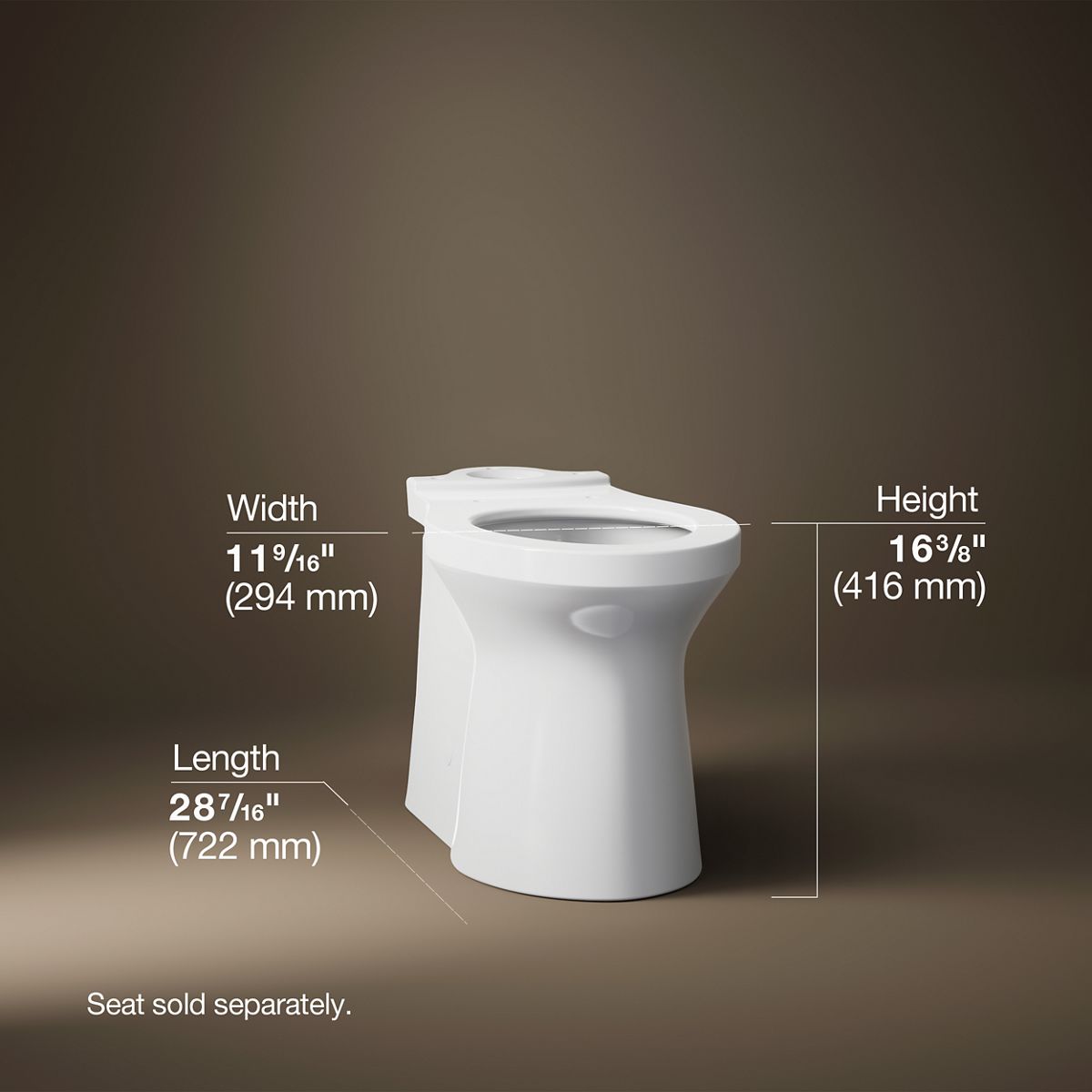 KOHLER K-20148 Betello Elongated toilet bowl with skirted trapway