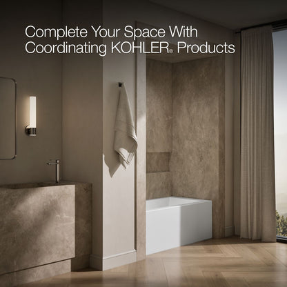KOHLER K-20201-LA Underscore 60" x 30" alcove bath with integral apron, integral flange, and left-hand drain