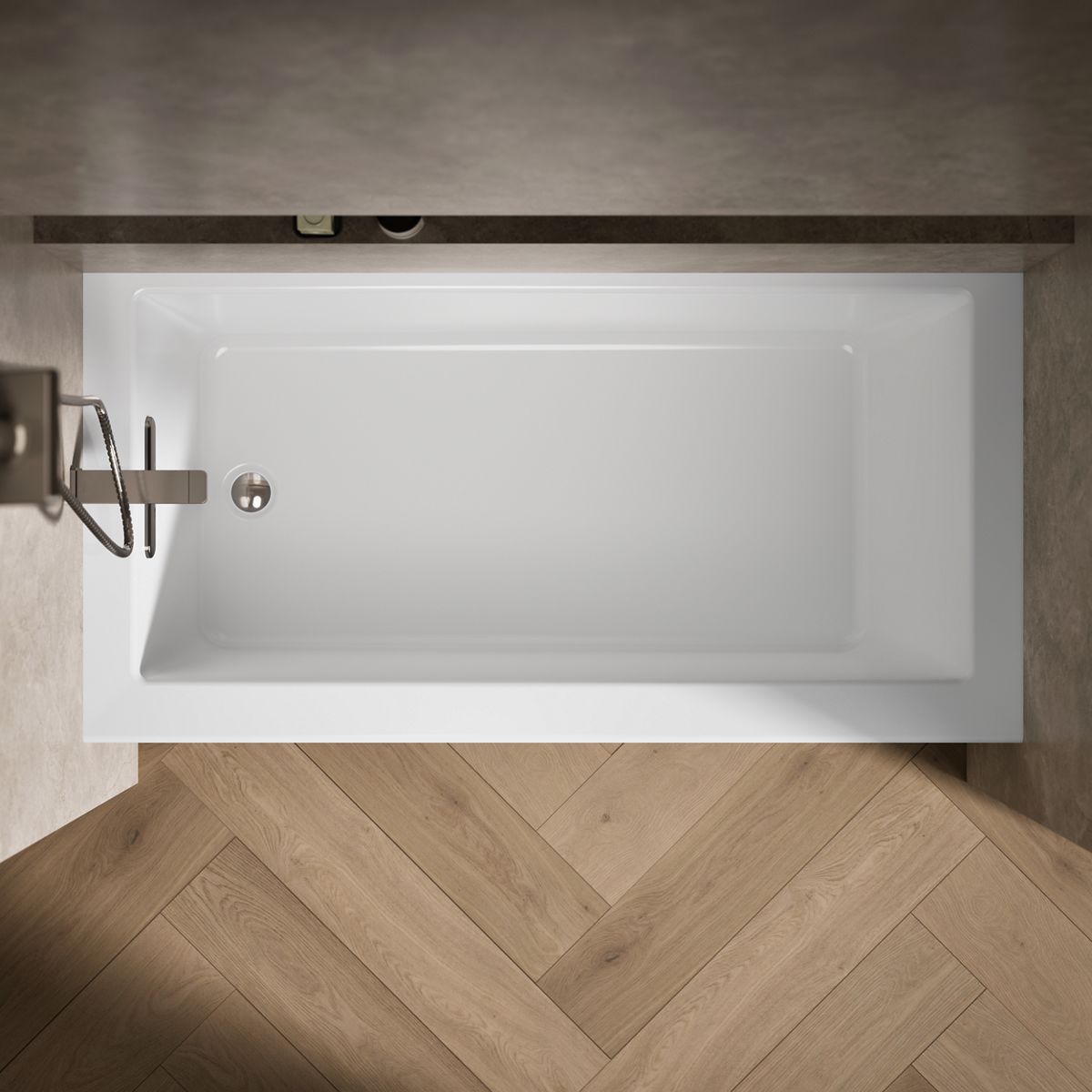 KOHLER K-20201-LA Underscore 60" x 30" alcove bath with integral apron, integral flange, and left-hand drain