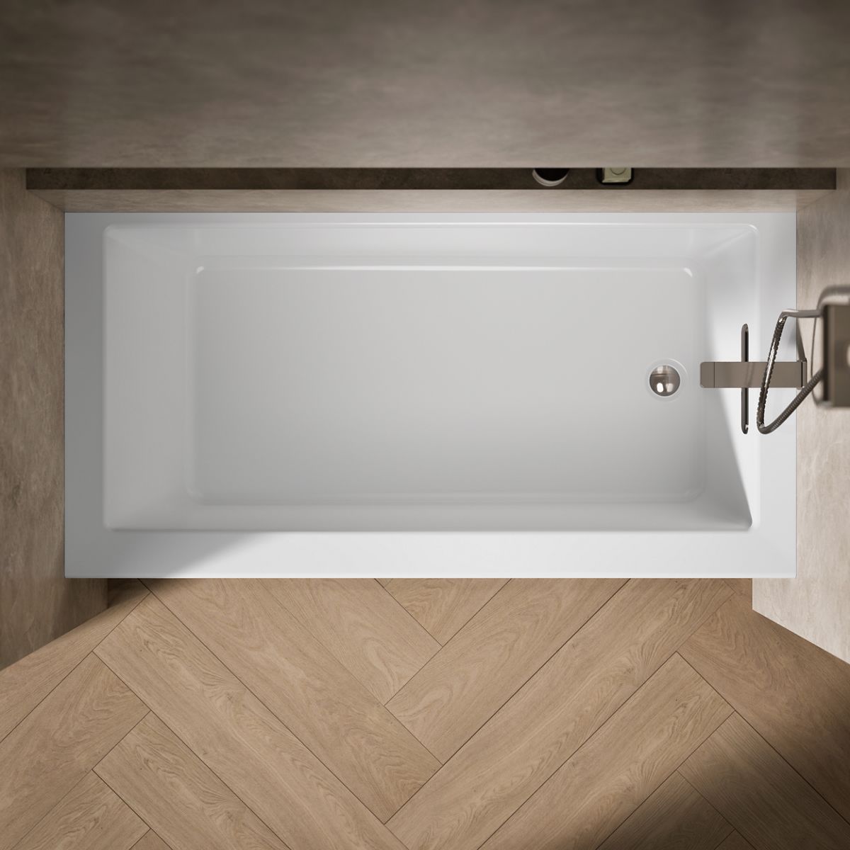 KOHLER K-20201-RA Underscore 60" x 30" alcove bath, right drain