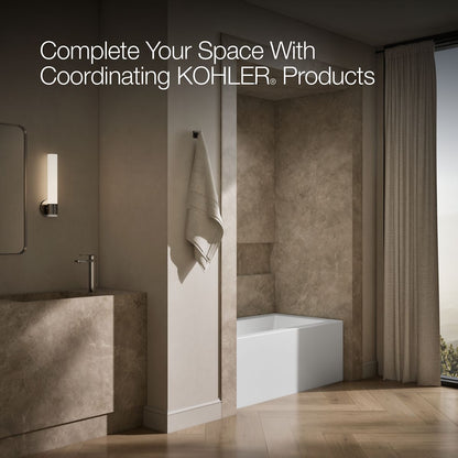 KOHLER K-20202-LA Underscore 60" x 32" alcove bath with integral apron, integral flange, and left-hand drain