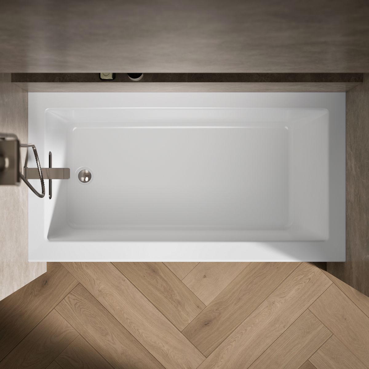 KOHLER K-20202-LA Underscore 60" x 32" alcove bath with integral apron, integral flange, and left-hand drain