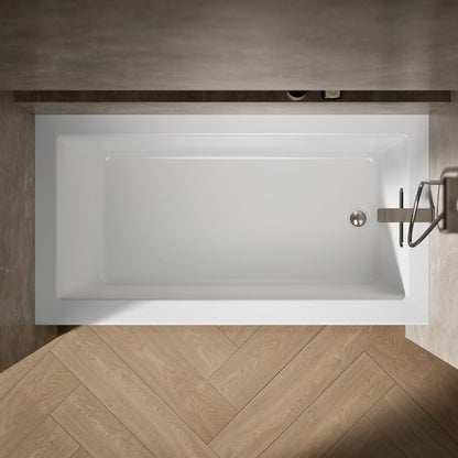 KOHLER K-20202-RA Underscore 60" x 32" alcove bath with integral apron, integral flange, and right-hand drain