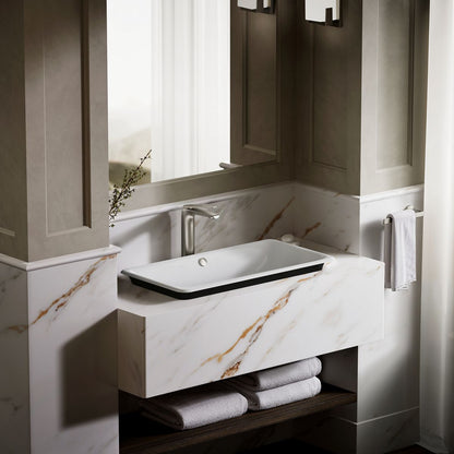 KOHLER K-20212-P5 Iron Plains 30" rectangular drop-in/undermount/vessel bathroom sink with Iron Black painted underside