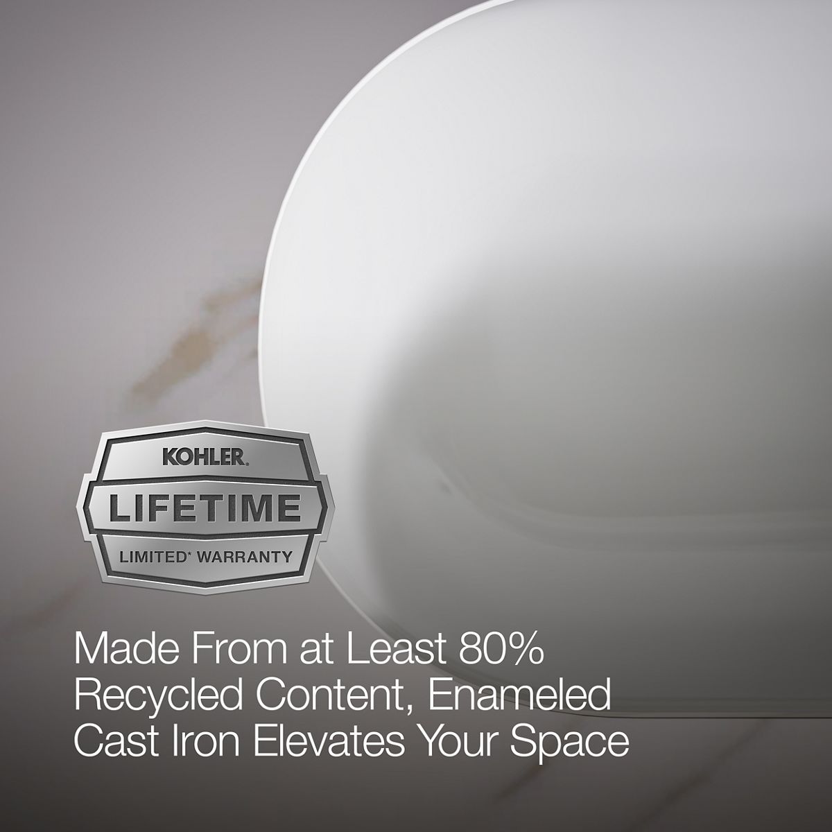 KOHLER K-20213 Iron Plains 33" oval drop-in/undermount bathroom sink