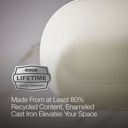 KOHLER K-20213-B Iron Plains 33" oval drop-in/undermount/vessel bathroom sink with Biscuit painted underside
