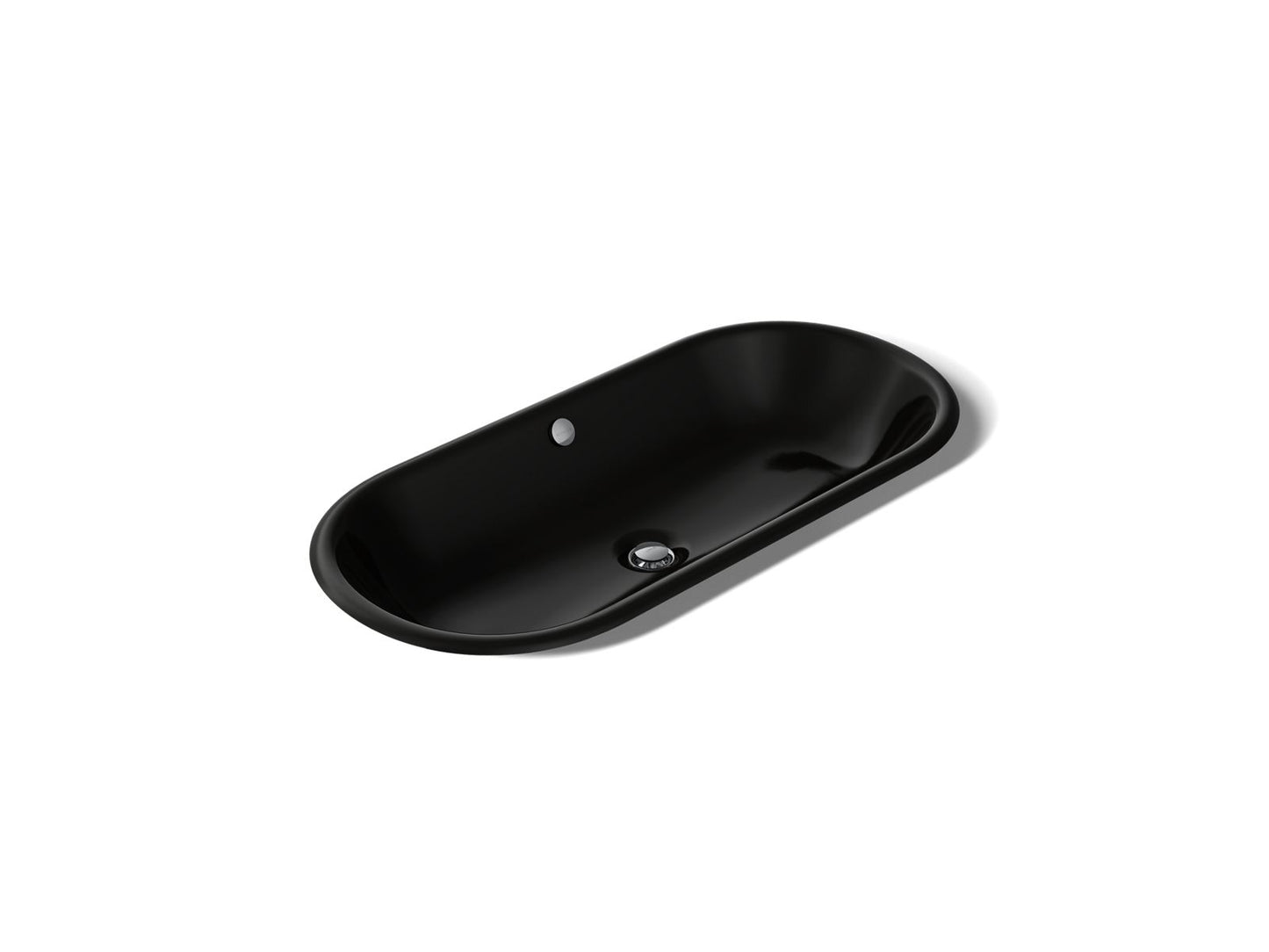 KOHLER K-20213-P5 Iron Plains 33" oval drop-in/undermount/vessel bathroom sink with Iron Black painted underside