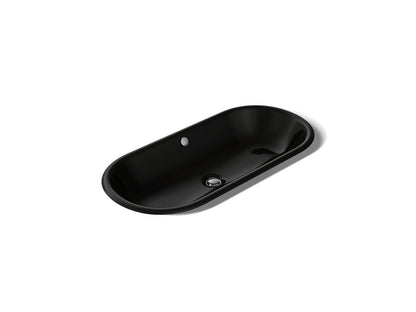 KOHLER K-20213-P5 Iron Plains 33" oval drop-in/undermount/vessel bathroom sink with Iron Black painted underside