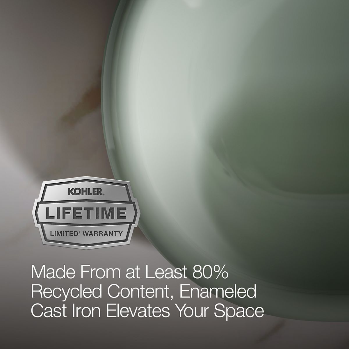 KOHLER K-20213-PAG Iron Plains 33" oval drop-in / undermount / vessel bathroom sink