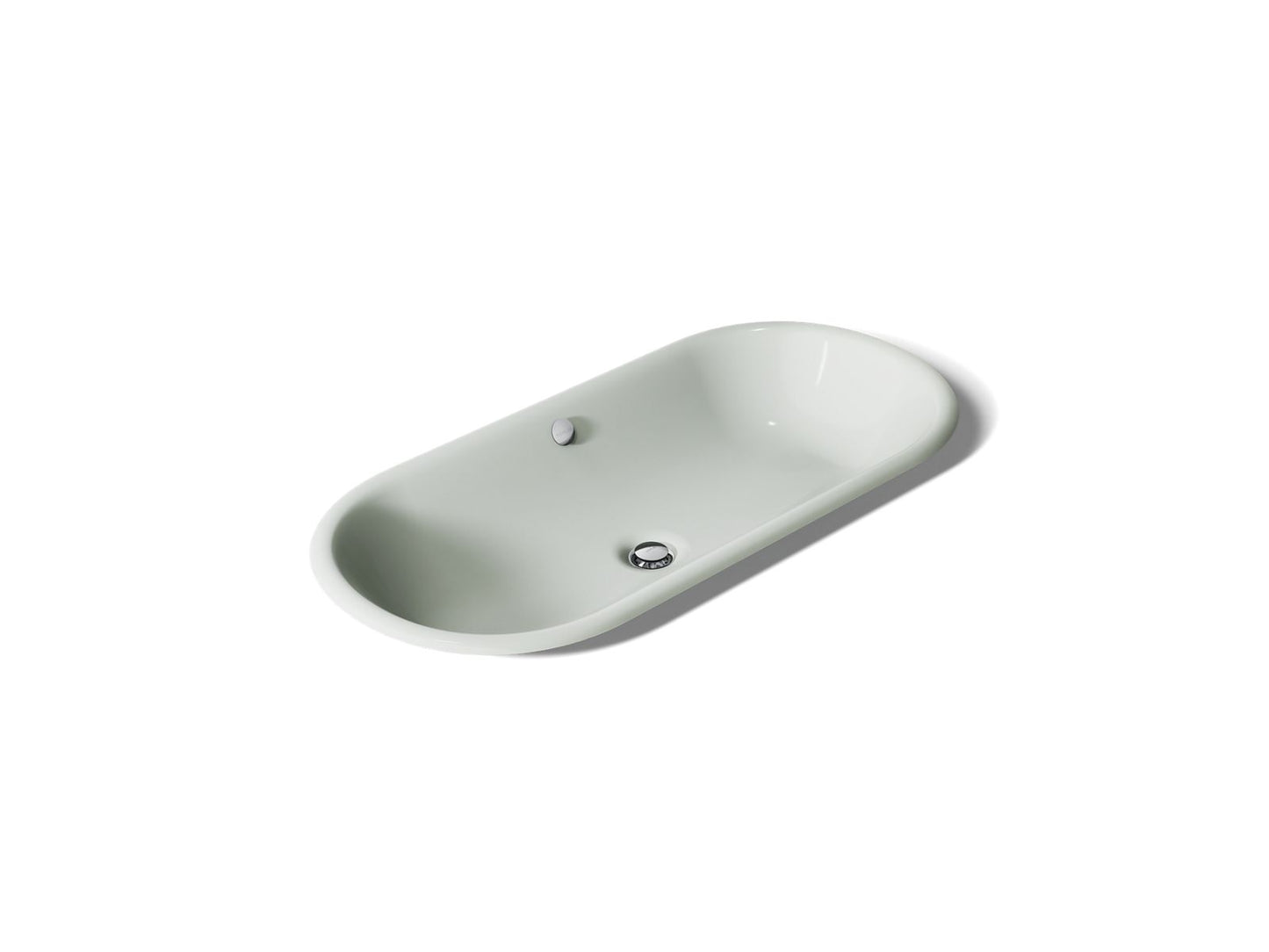 KOHLER K-20213-W Iron Plains 33" oval drop-in/undermount/vessel bathroom sink with White painted underside
