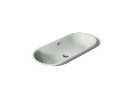 KOHLER K-20213-W Iron Plains 33" oval drop-in/undermount/vessel bathroom sink with White painted underside
