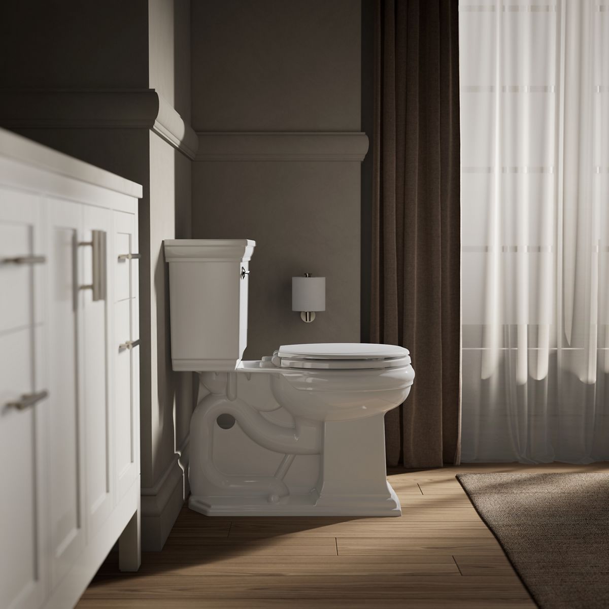 KOHLER K-20455 Ridgewood Quiet-Close round-front toilet seat