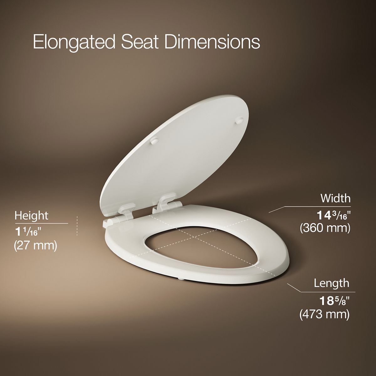 KOHLER K-20466 Stonewood Quiet-Close elongated toilet seat
