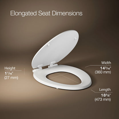KOHLER K-20466 Stonewood Quiet-Close elongated toilet seat