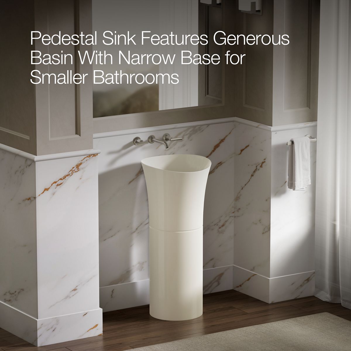 KOHLER K-20701-N Veil pedestal bathroom sink without overflow