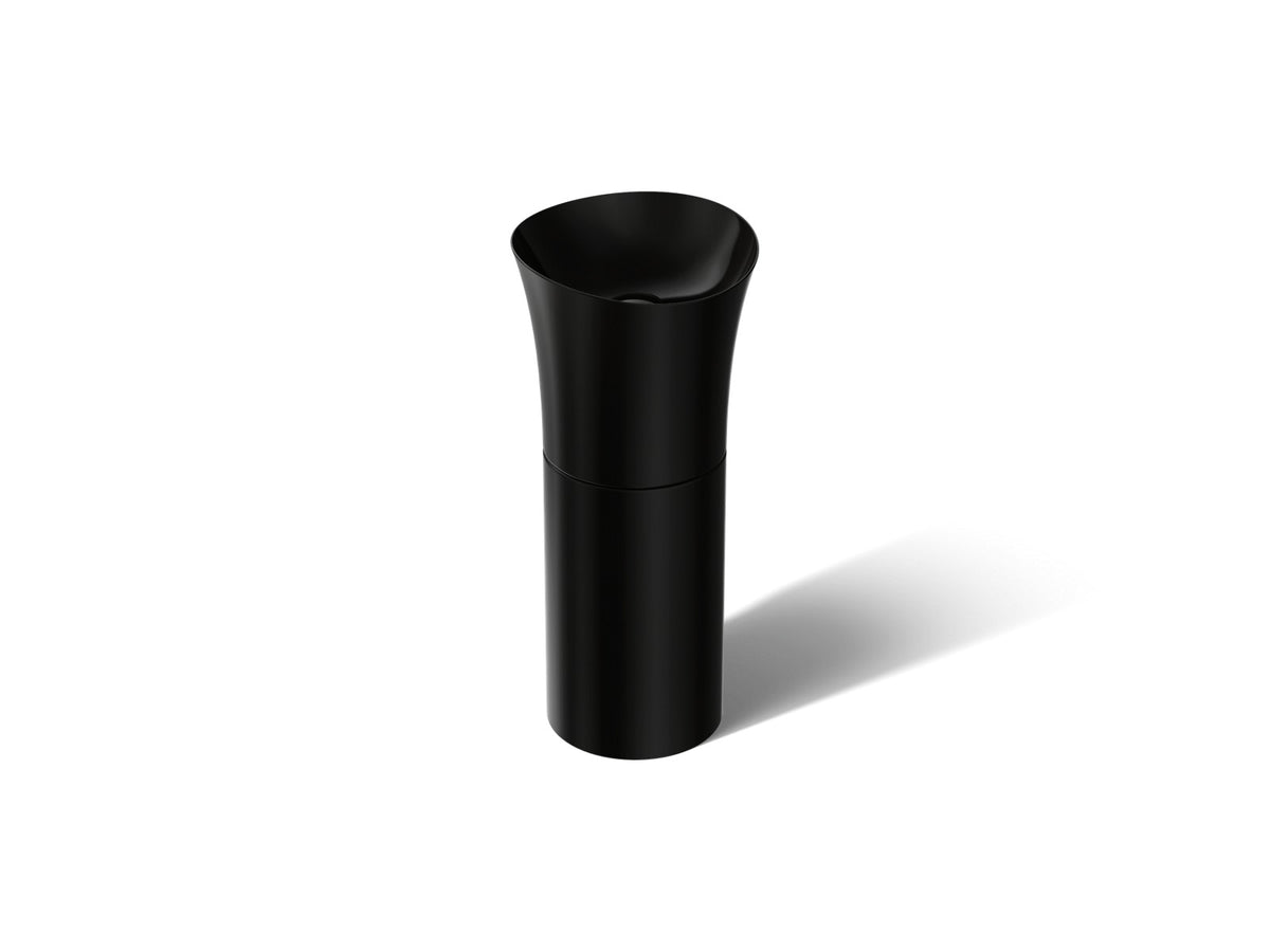 KOHLER K-20701-N Veil pedestal bathroom sink without overflow, black