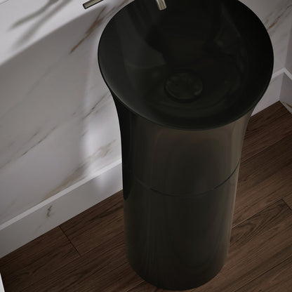 KOHLER K-20701-N Veil pedestal bathroom sink without overflow, black - view 4