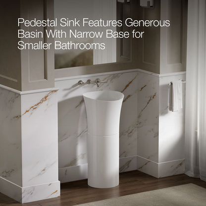 KOHLER K-20701-N Veil pedestal bathroom sink without overflow