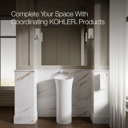 KOHLER K-20701-N Veil pedestal bathroom sink without overflow