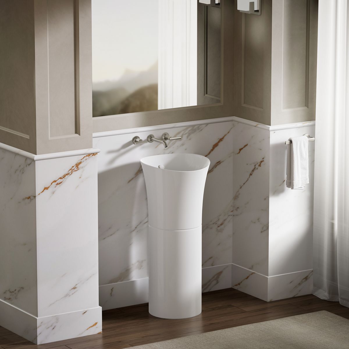 KOHLER K-20702 Veil 12-1/4" pedestal bathroom sink