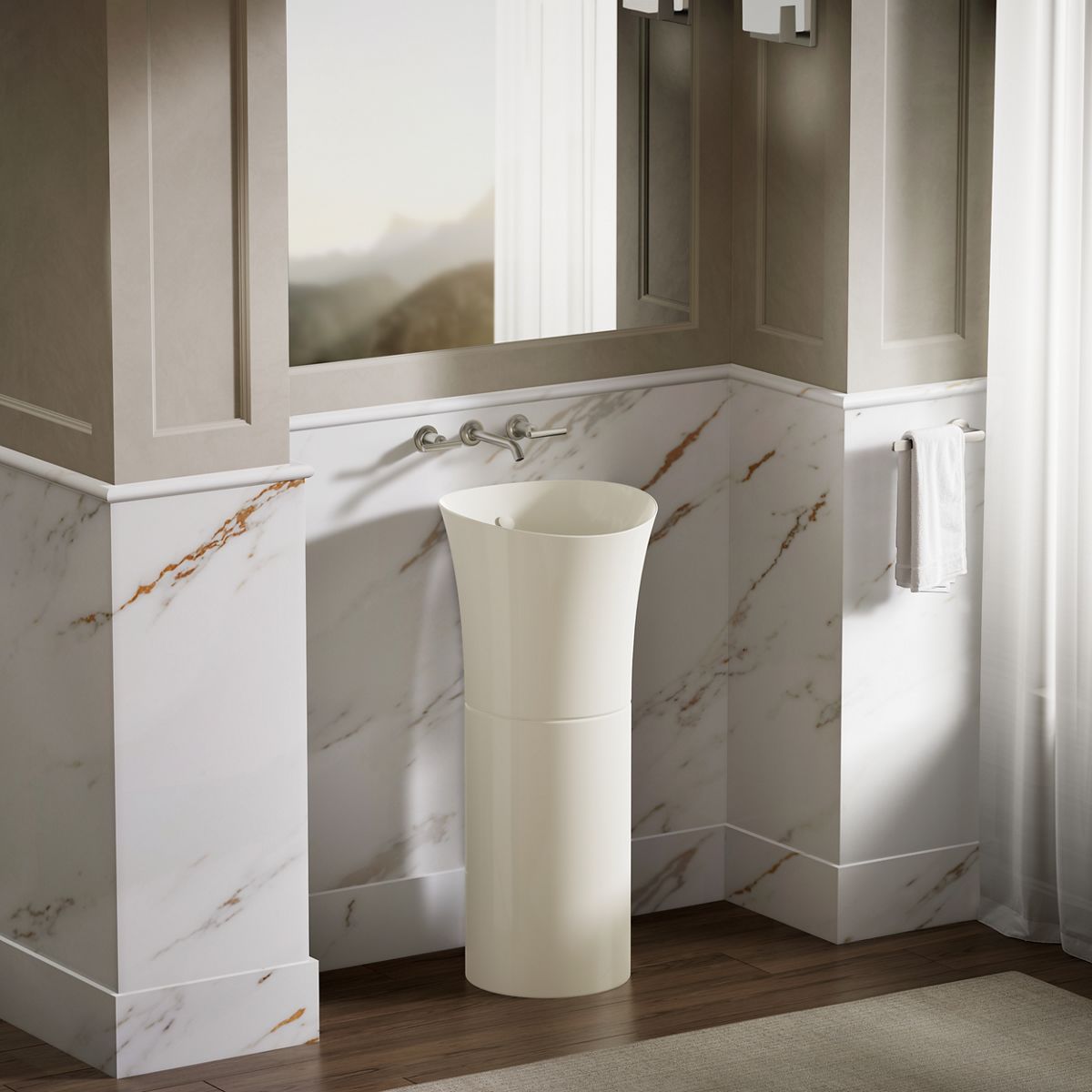 KOHLER K-20703 Veil 16" round vessel bathroom sink or pedestal sink basin