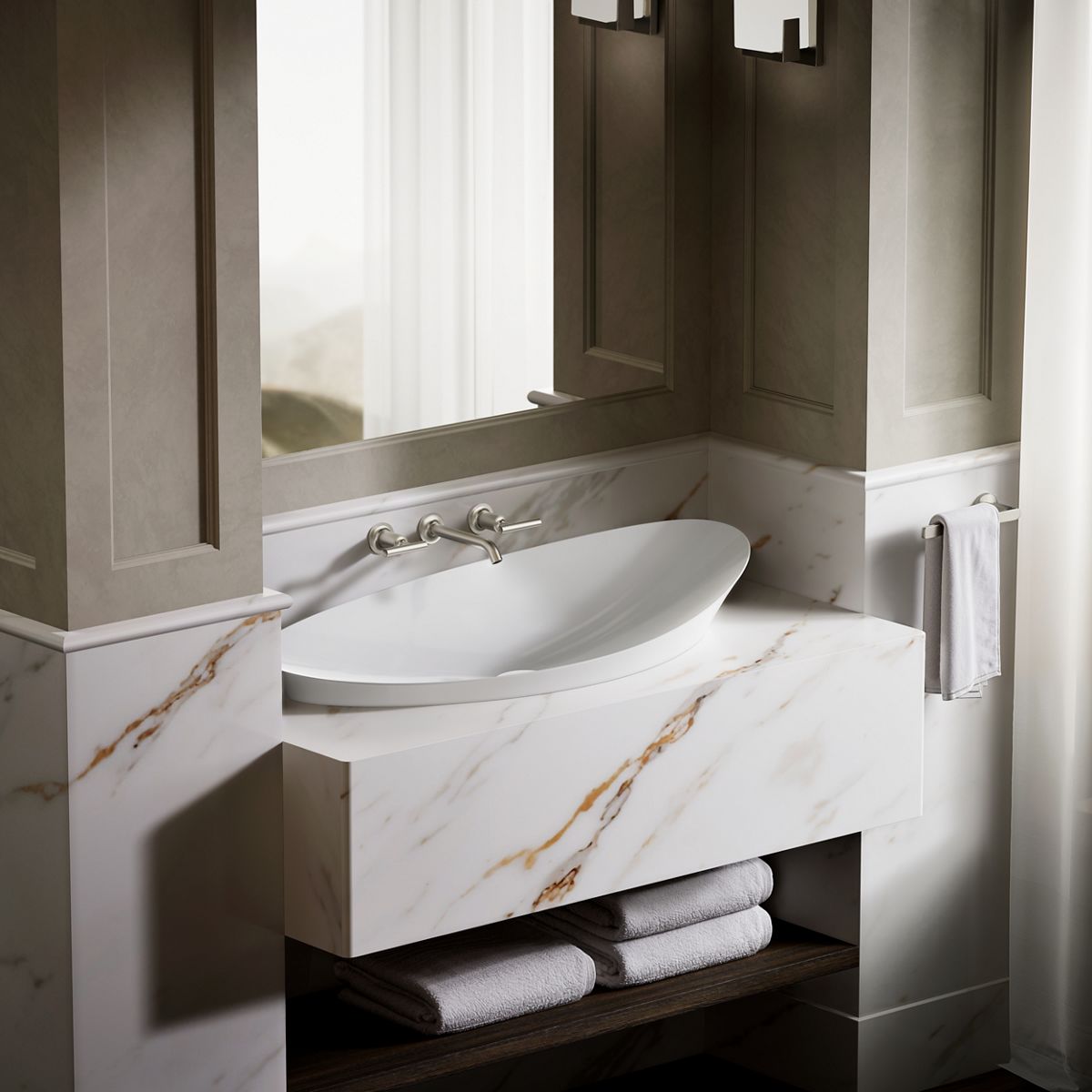 KOHLER K-20705-N Veil 38-1/2" oval vessel bathroom sink, no overflow