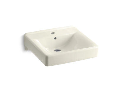 KOHLER K-2084 Soho 20" x 18" wall-mount/concealed arm carrier bathroom sink with single faucet hole