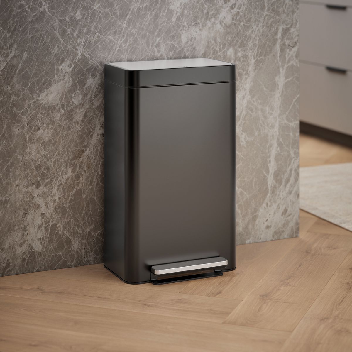 KOHLER K-20941 8-gallon loft stainless steel step trash can