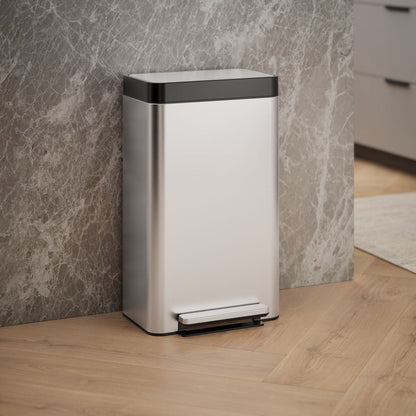 KOHLER K-20941 8-gallon loft stainless steel step trash can