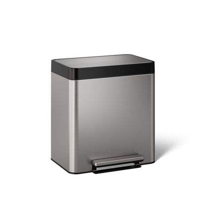 KOHLER K-20942 8-gallon stainless steel step trash can