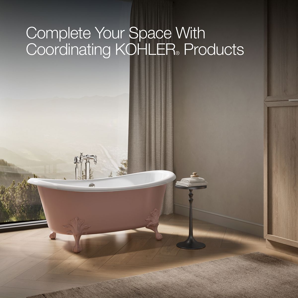 KOHLER K-21000-PPB Artifacts 66-1/8" x 32-1/2" freestanding bath