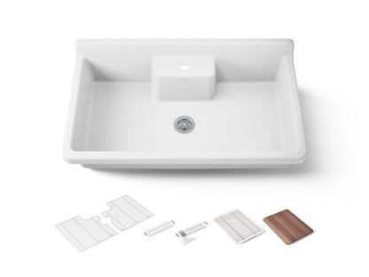 KOHLER K-21103-1HP5 Farmstead 45" top-/wall-mount single-bowl workstation farmhouse kitchen sink