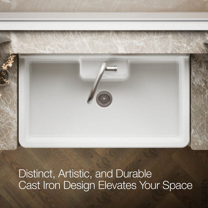 KOHLER K-21103-1HPPB Farmstead 45" top-/wall-mount single-bowl workstation farmhouse kitchen sink