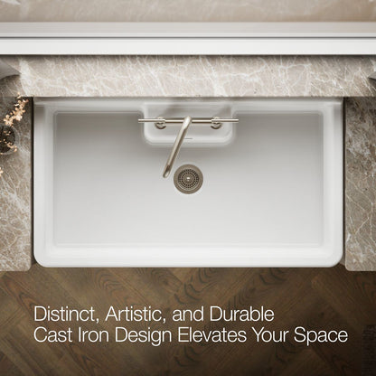 KOHLER K-21103-2HP5 Farmstead 45" top-/wall-mount single-bowl workstation farmhouse kitchen sink