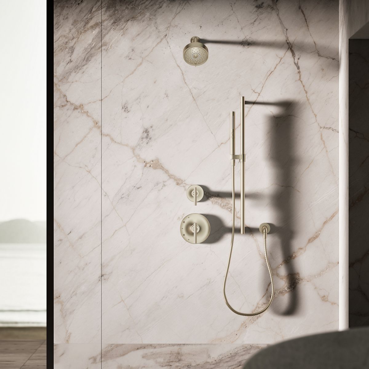 KOHLER Shift+ Round two-function handshower, 2.5 gpm