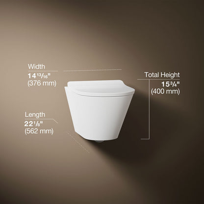 KOHLER Brazn Wall-hung round-front toilet, dual-flush