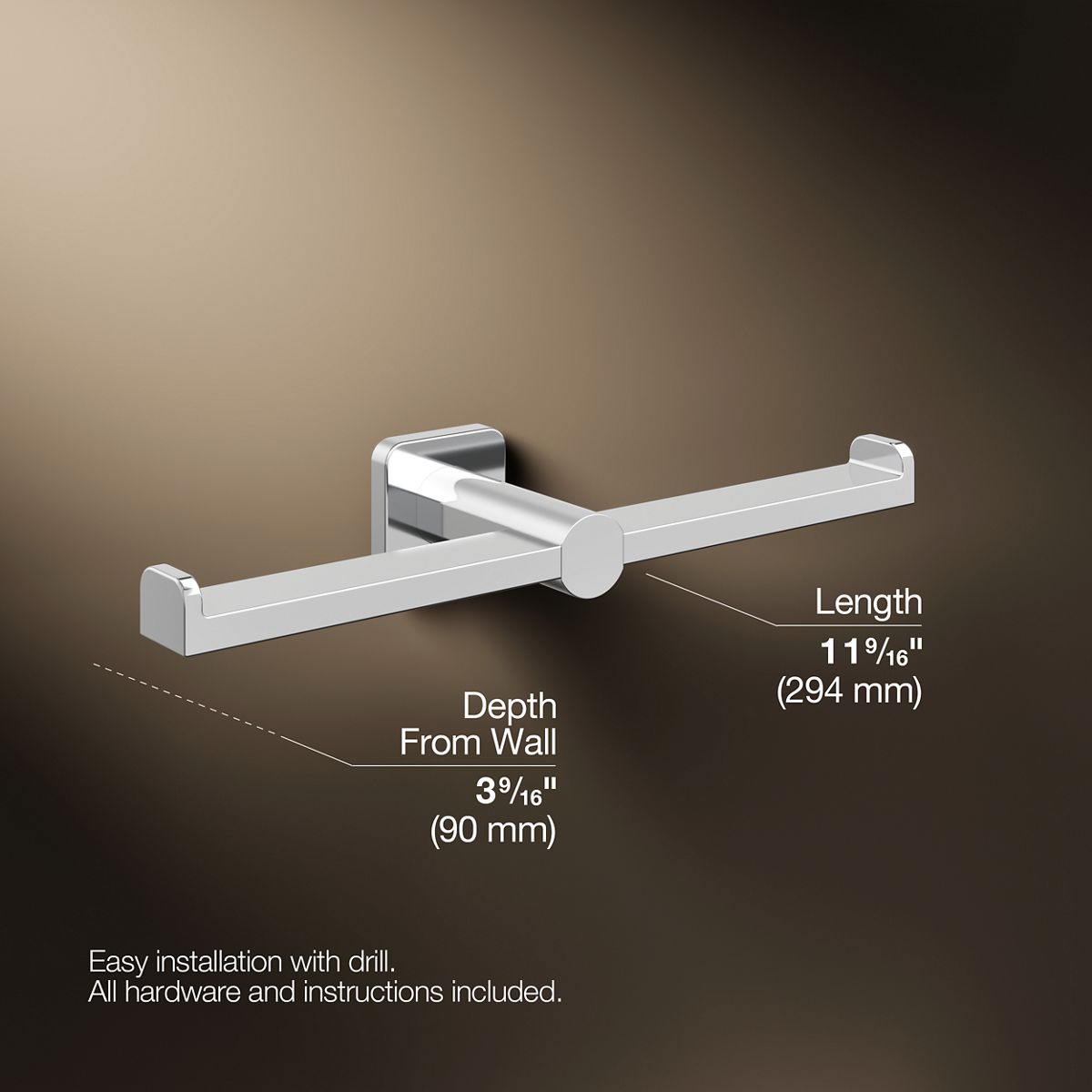 KOHLER K-21897 Parallel Double toilet paper holder