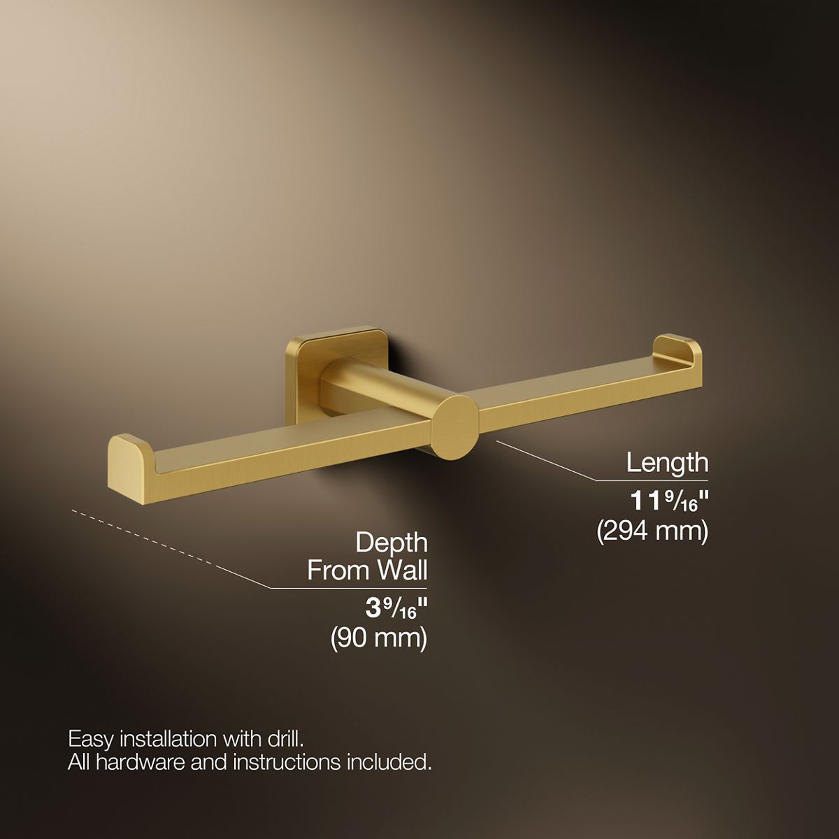 KOHLER K-21897 Parallel Double toilet paper holder
