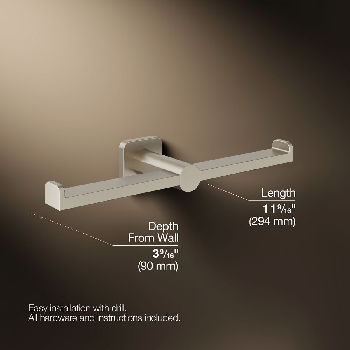 KOHLER K-21897 Parallel Double toilet paper holder
