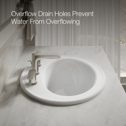 KOHLER Pennington 20-1/4" oval drop-in bathroom sink