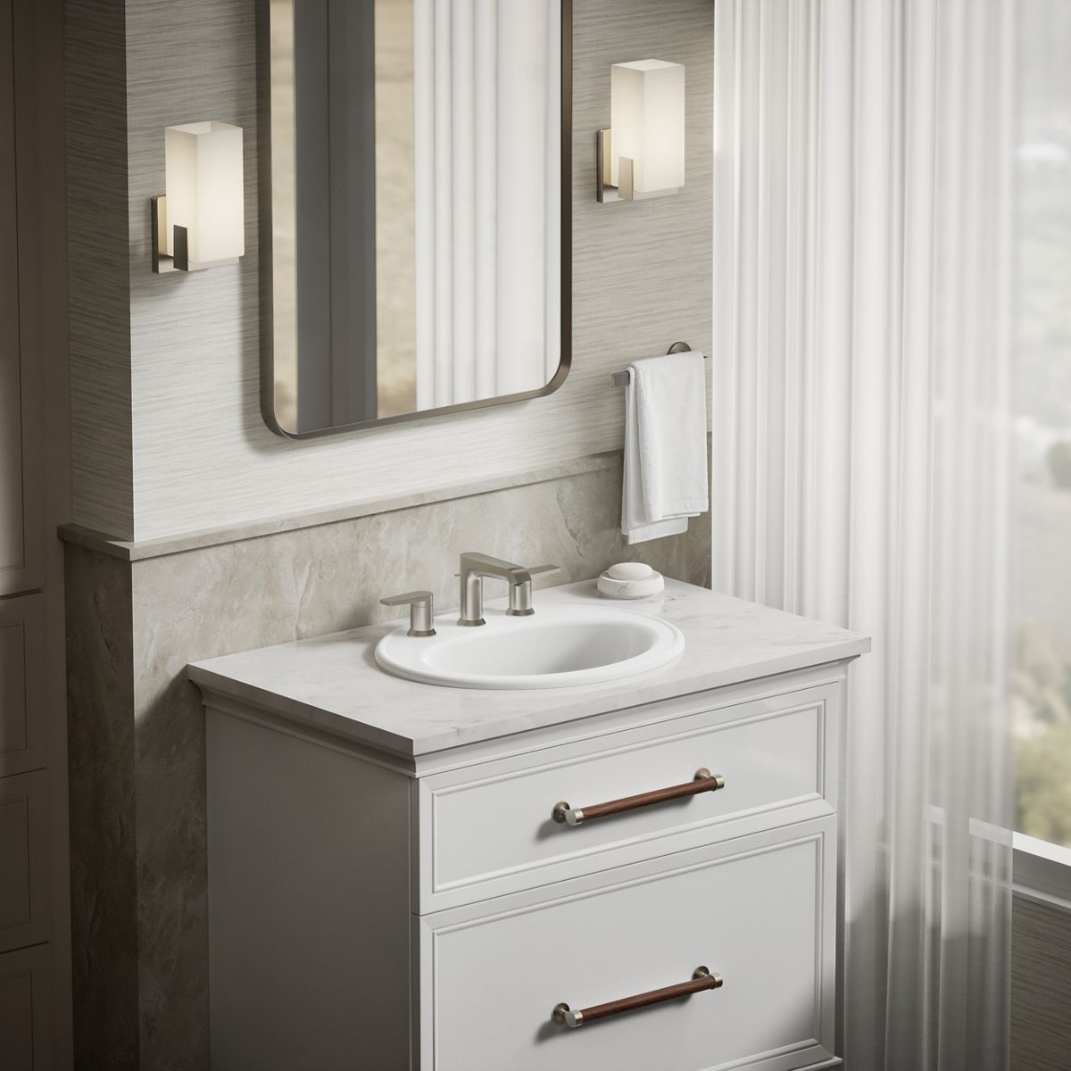 KOHLER Pennington 20-1/4" oval drop-in bathroom sink