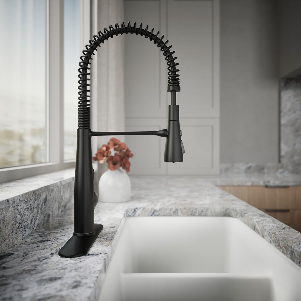 KOHLER K-22033 Simplice Semi-professional kitchen sink faucet with three-function sprayhead