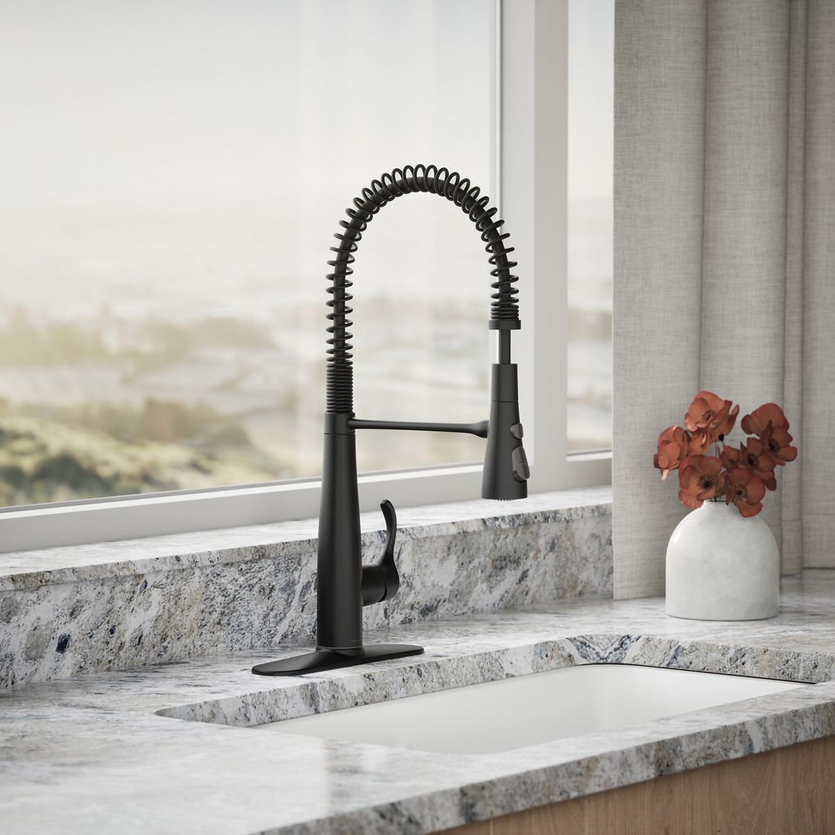 KOHLER K-22033 Simplice Semi-professional kitchen sink faucet with three-function sprayhead