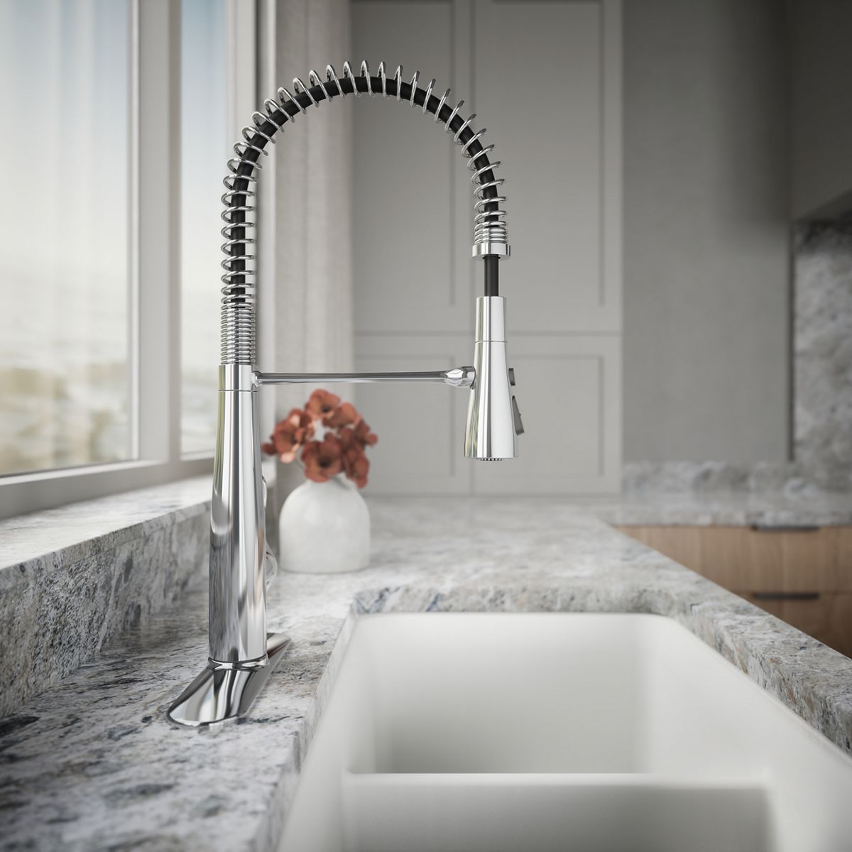 KOHLER K-22033 Simplice Semi-professional kitchen sink faucet with three-function sprayhead