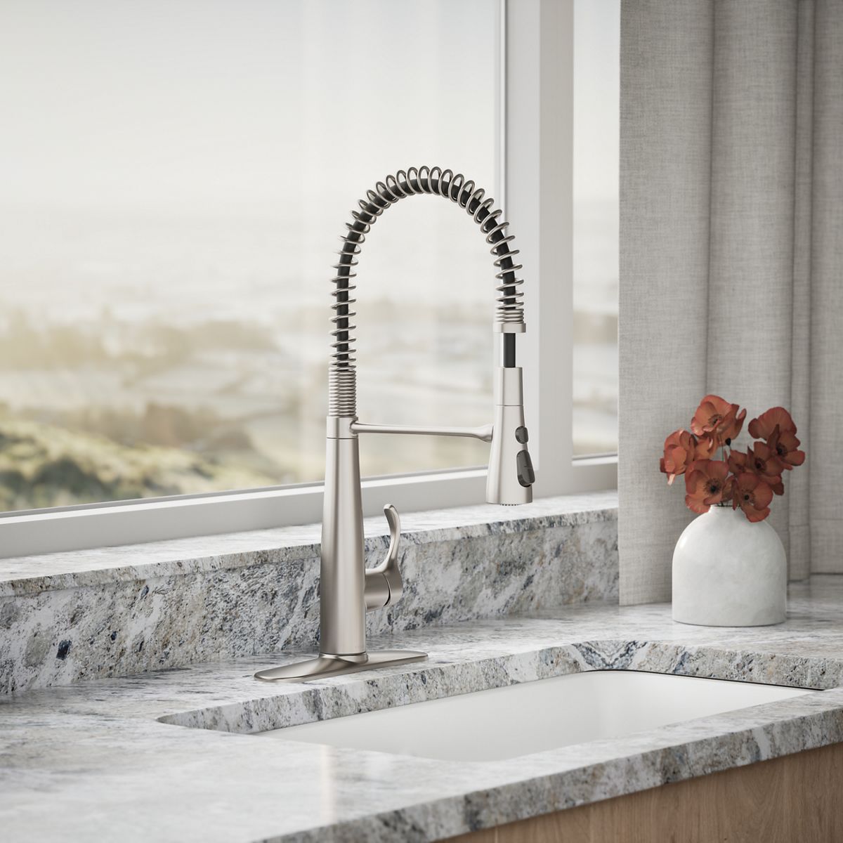 KOHLER K-22033 Simplice Semi-professional kitchen sink faucet with three-function sprayhead